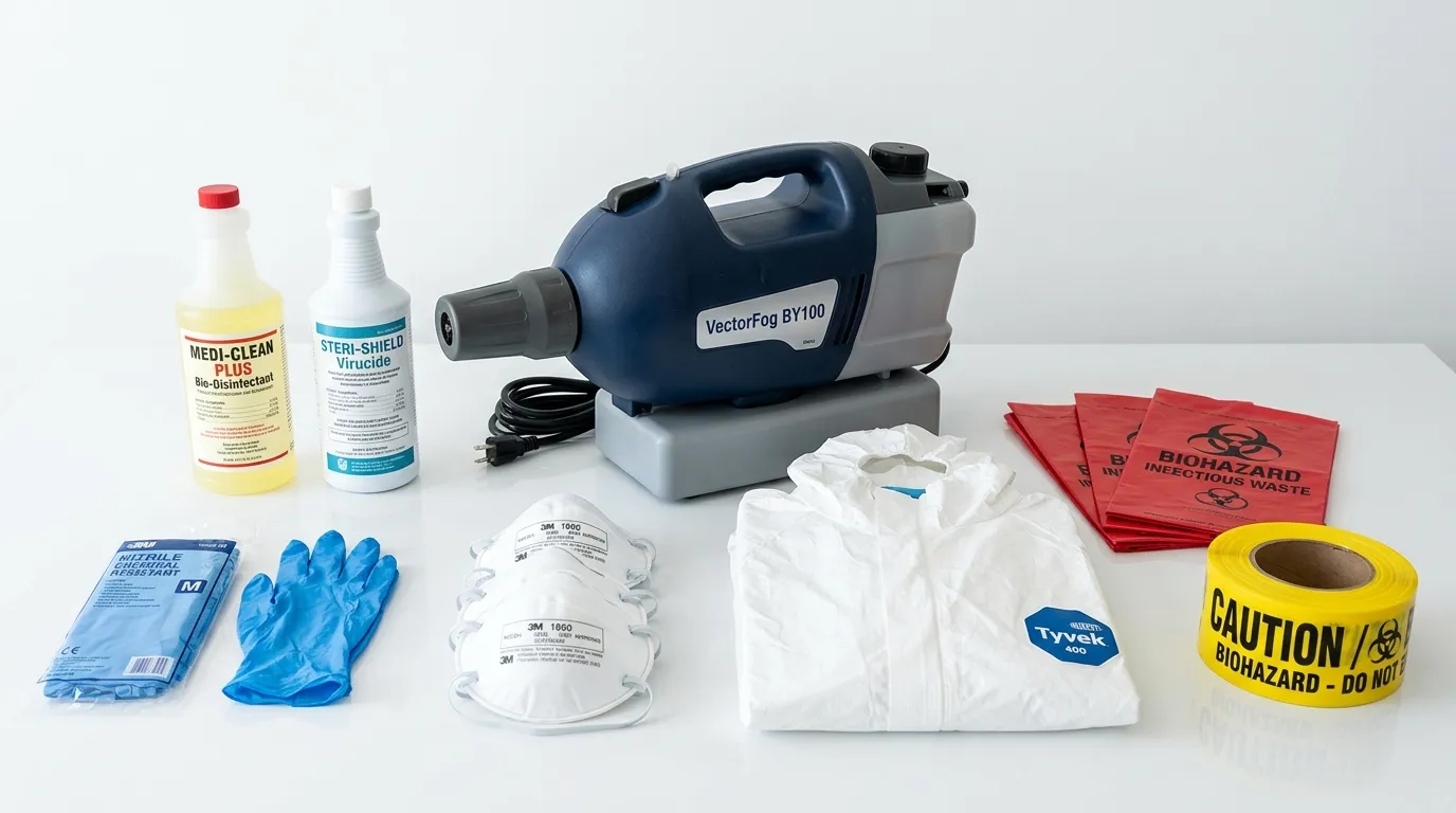 Professional biohazard remediation crew working in Columbine