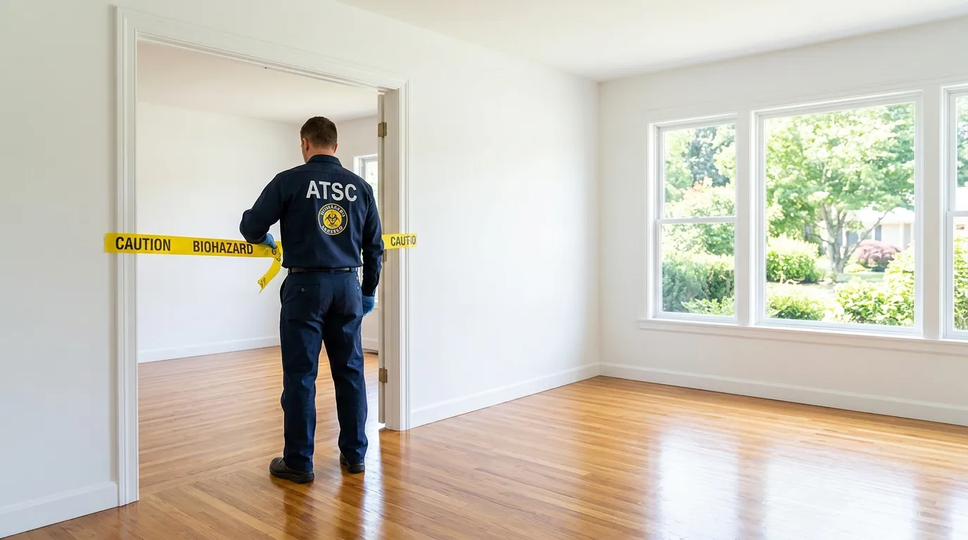 Certified biohazard cleanup crew performing Decomposition Cleanup in Columbine